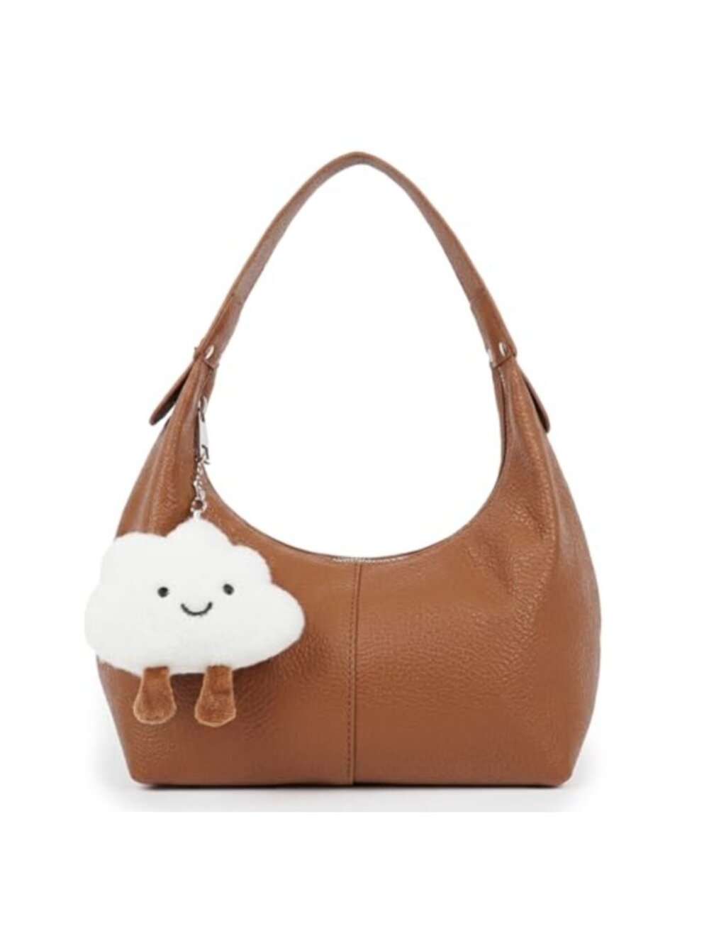 Small Vegan Leather Slouchy Hobo Shoulder Bag Y2K Purse
